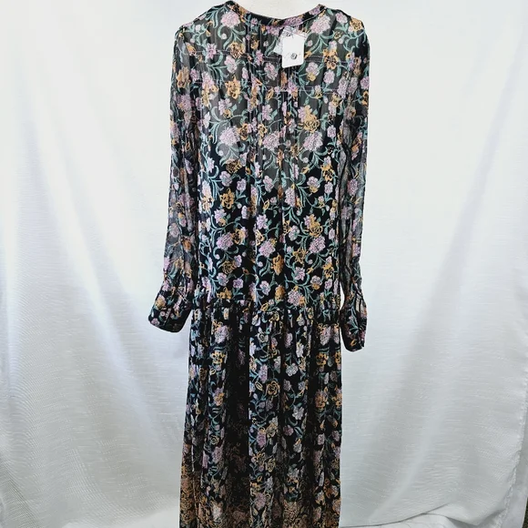 NWT Free People See It Through Floral Maxi Dress Medium - Picture 11 of 15